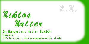 miklos malter business card
