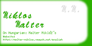 miklos malter business card